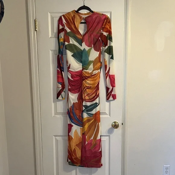 Anthropologie Multicolor Floral Long Sleeve Dress - Picture 3 of 3